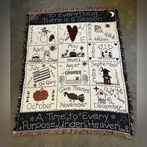 ‘To Everything There Is a Season’ Tapestry Cottagecore Blanket